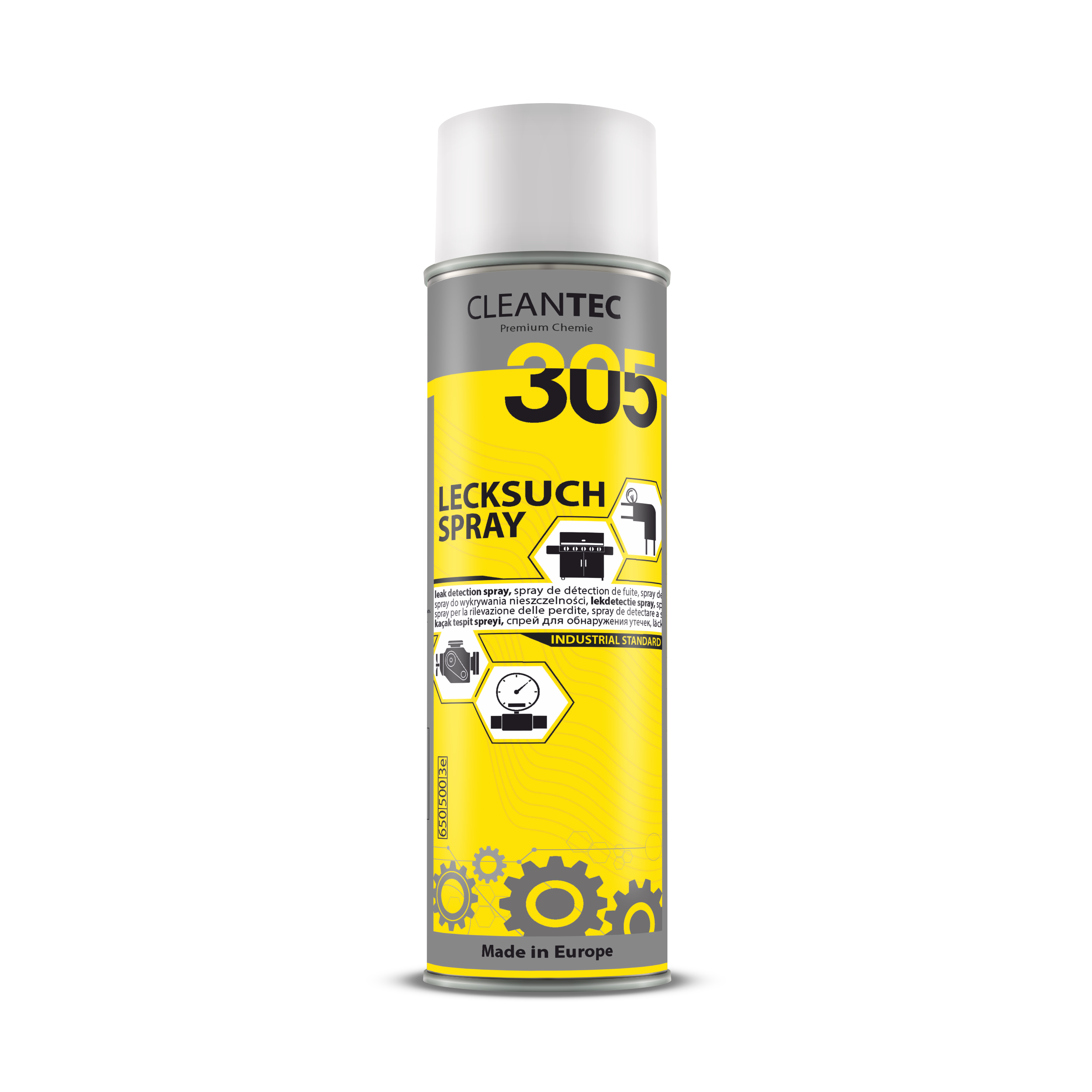 CleanTEC Premium Chemie 305 - Spray zur Leckageerkennung für Gas und Druckluft 500 ml